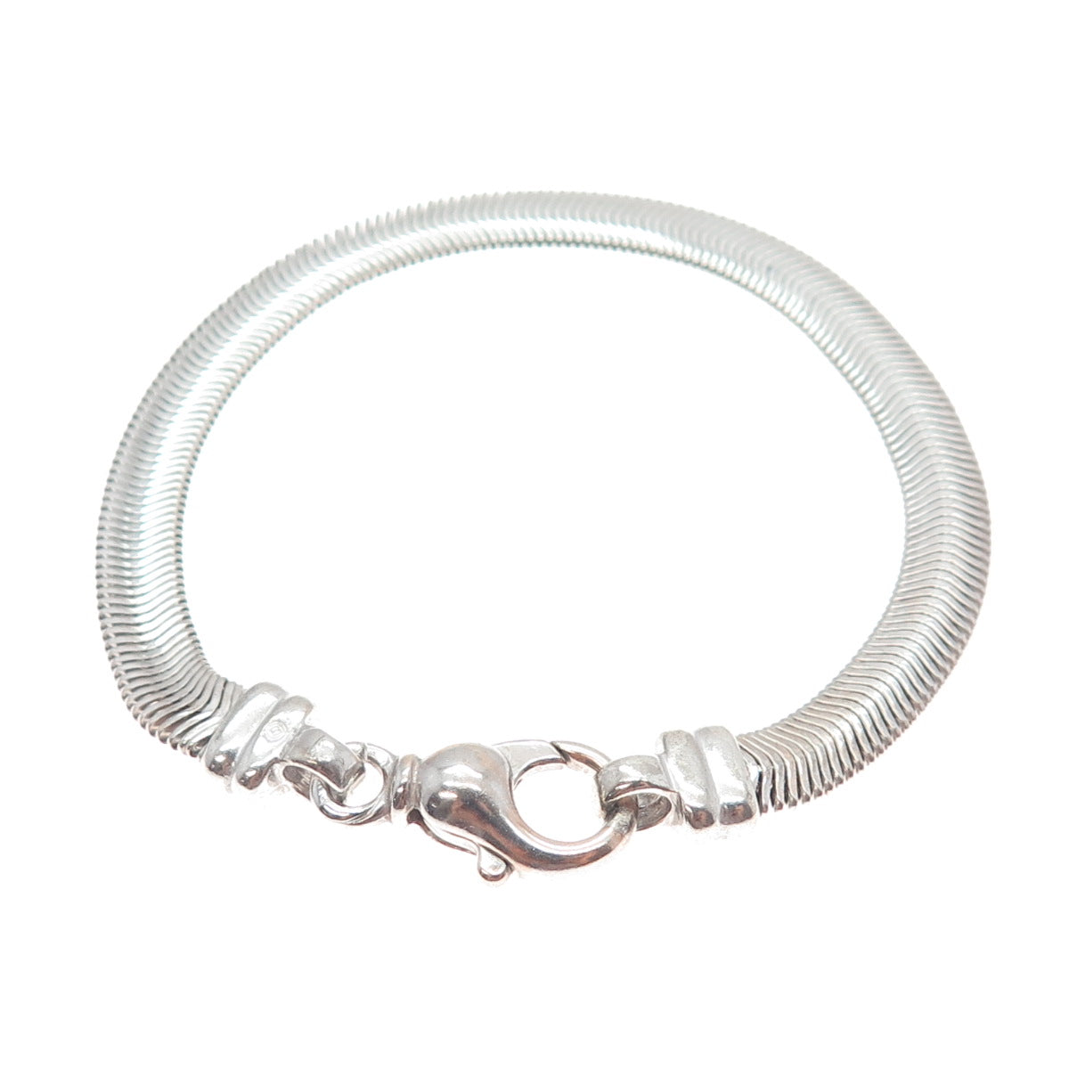925 Sterling Silver Vintage Italy Herringbone Link Bracelet 6.75"
