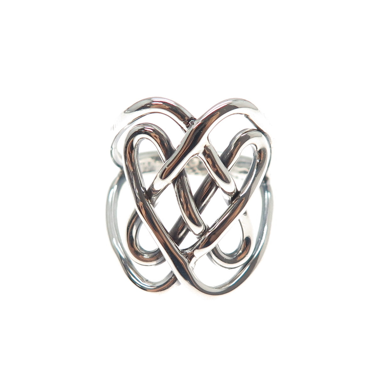 925 Sterling Silver Vintage Mexico Knot Oxidized Ring Size 7.25