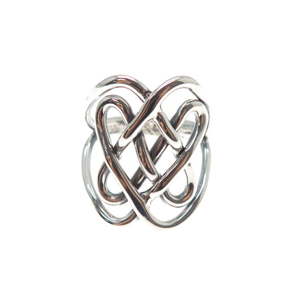 925 Sterling Silver Vintage Mexico Knot Oxidized Ring Size 7.25