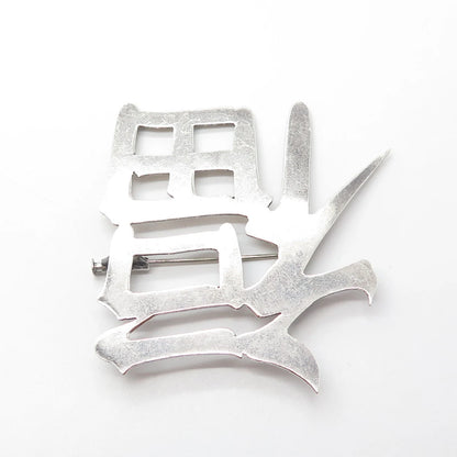 950 Silver Antique Art Deco Chinese Character Pendant