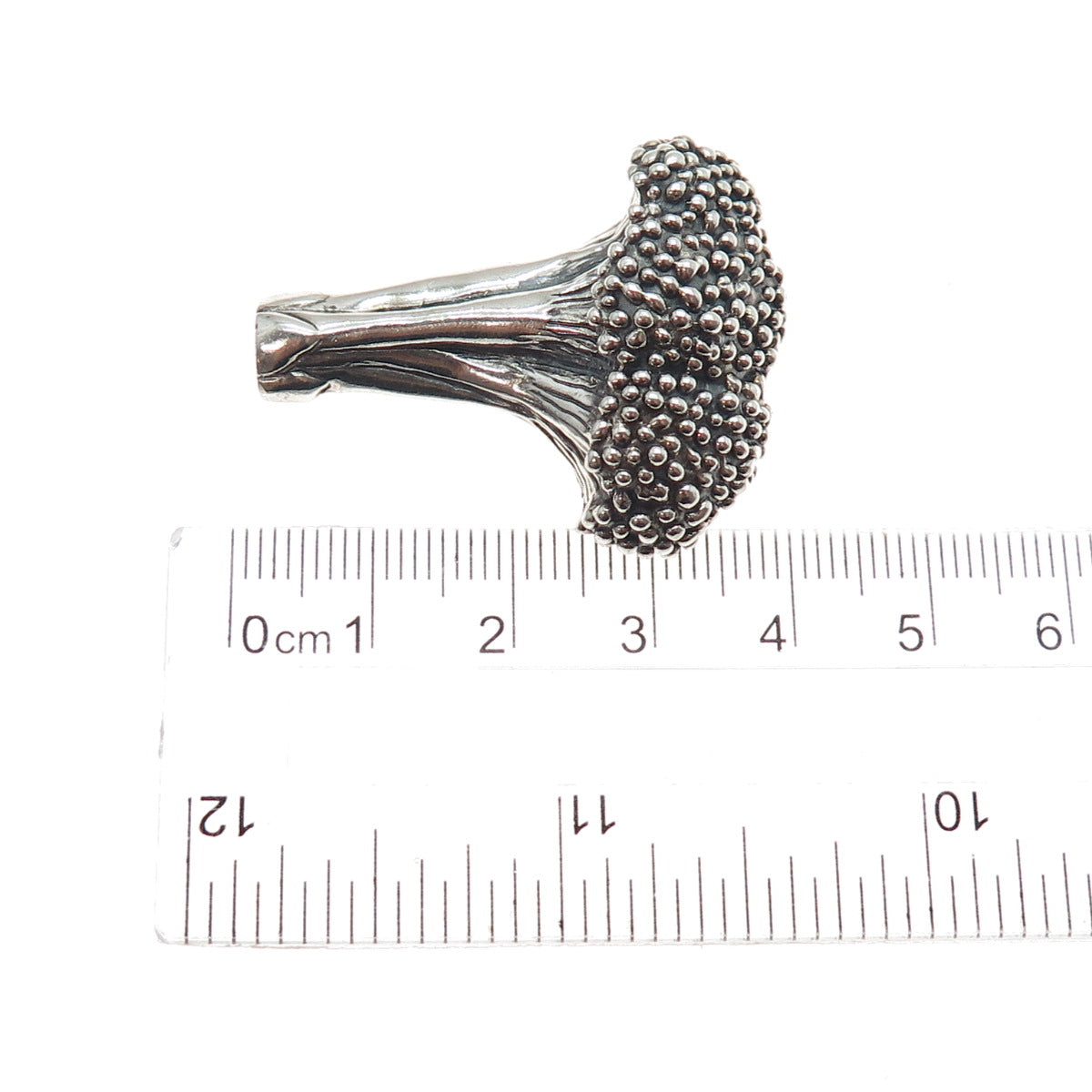 J.H. BREAKELL 925 Sterling Silver Vintage Broccoli Oxidized Pin Brooch