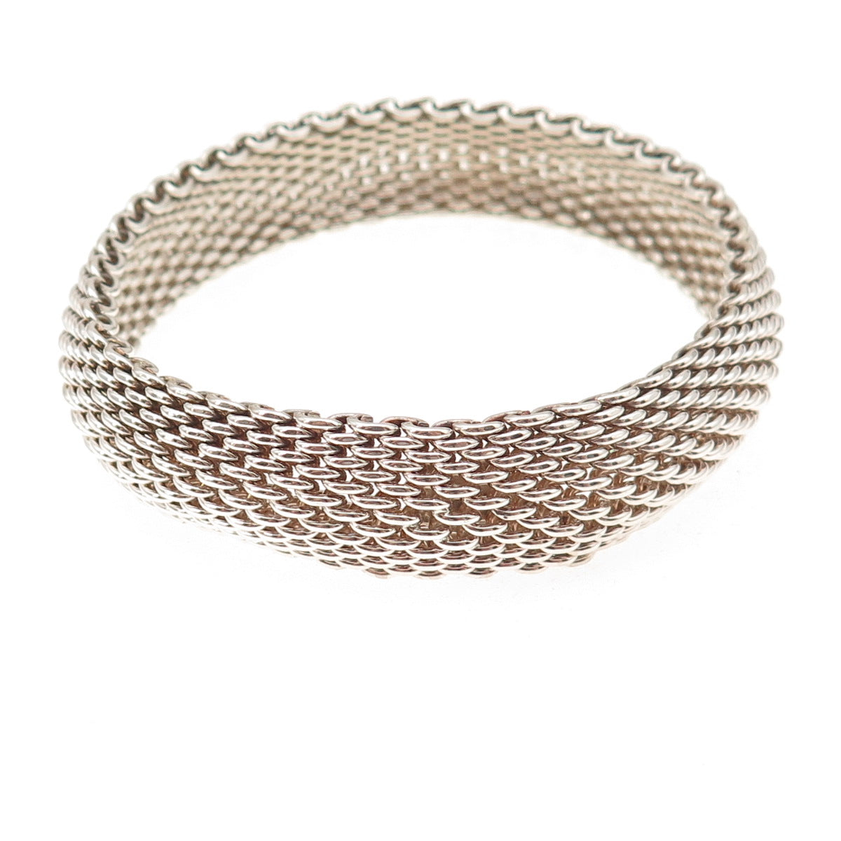 Tiffany & Co. 925 Sterling Silver Vintage Somerset Mesh Bracelet 7.75"
