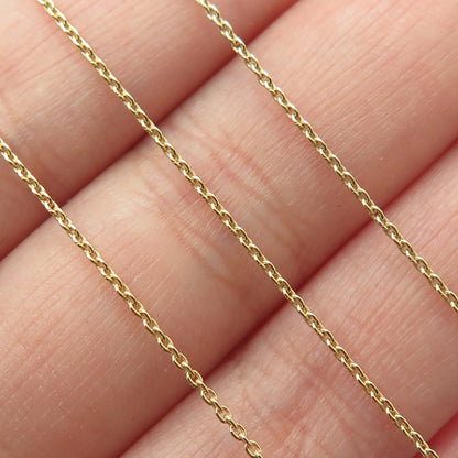 925 Sterling Silver Gold Plated Italy Cable Chain Necklace 20-21"