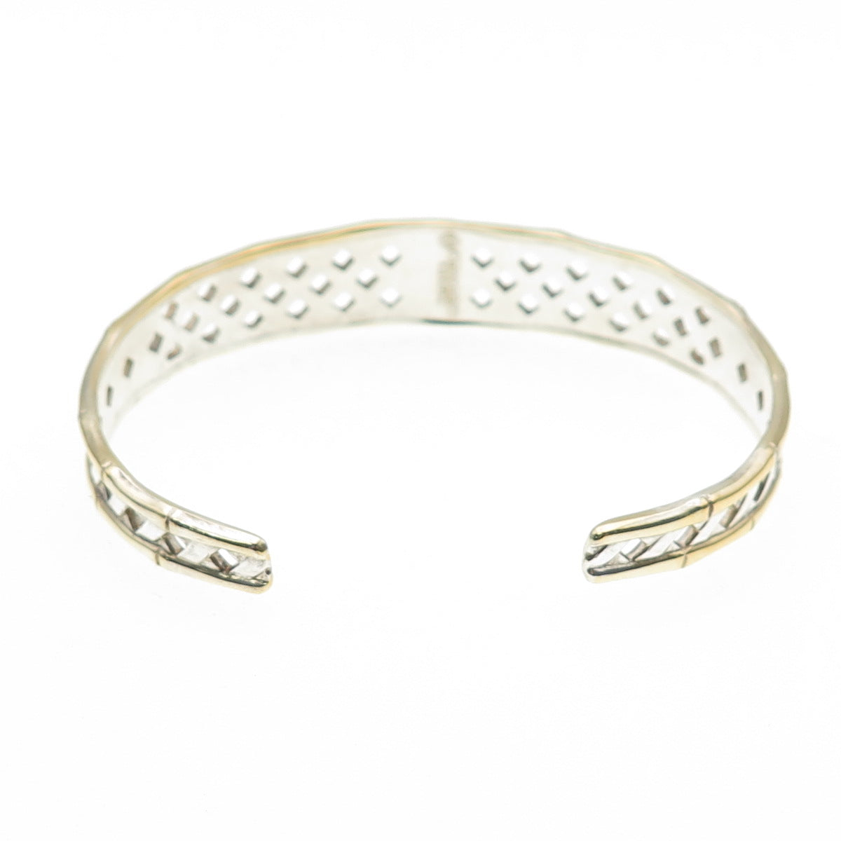 INTERNATIONAL Sterling Silver 2-Tone Vintage Bamboo Adjustable Bracelet 6.75"