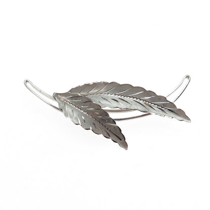 Curtis Curtman 925 Sterling Silver Antique Art Deco Floral Leaf Pin Brooch