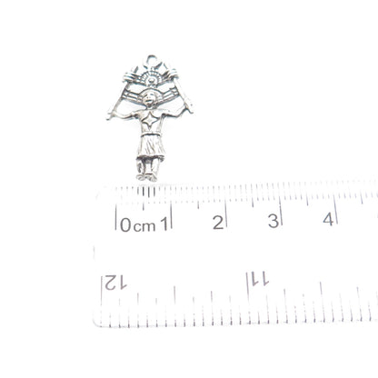 Old Pawn Sterling Silver Vintage Indian Chief Kachina Doll Mini Charm Pendant