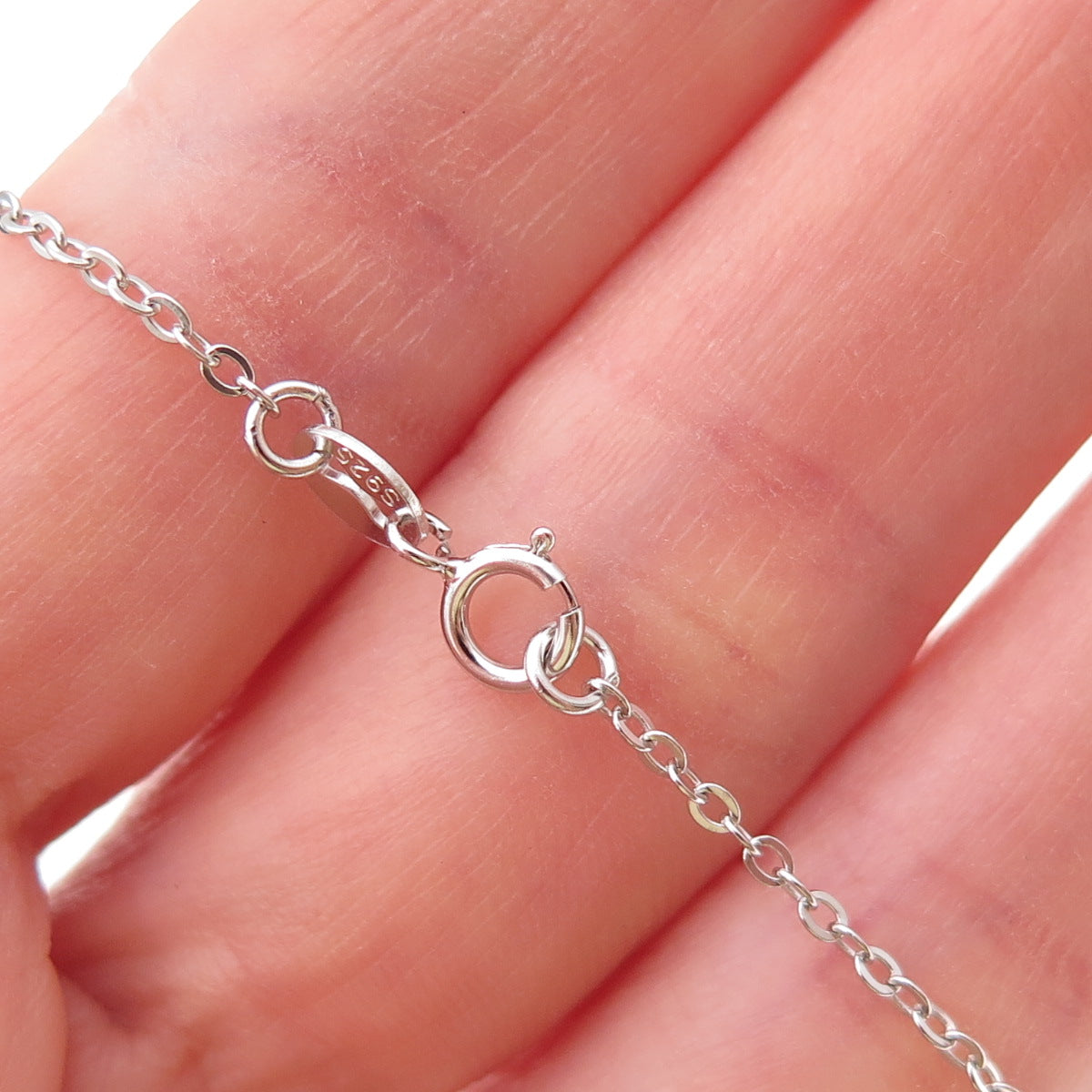925 Sterling Silver Round-Cut C Z Floral Cable Chain Necklace 18"
