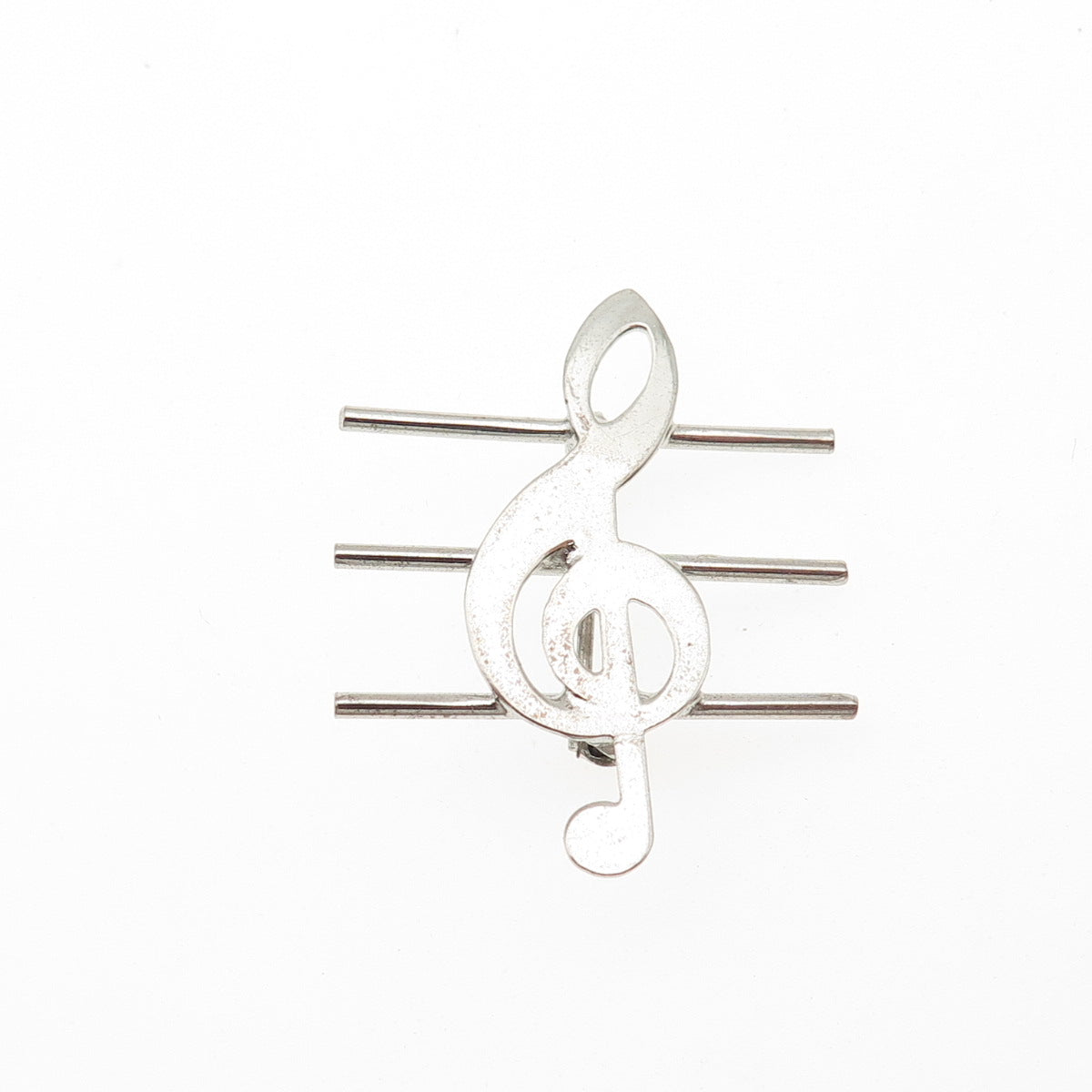 Bernard Abel Co. 925 Sterling Silver Antique Art Deco Treble Clef Pin Brooch