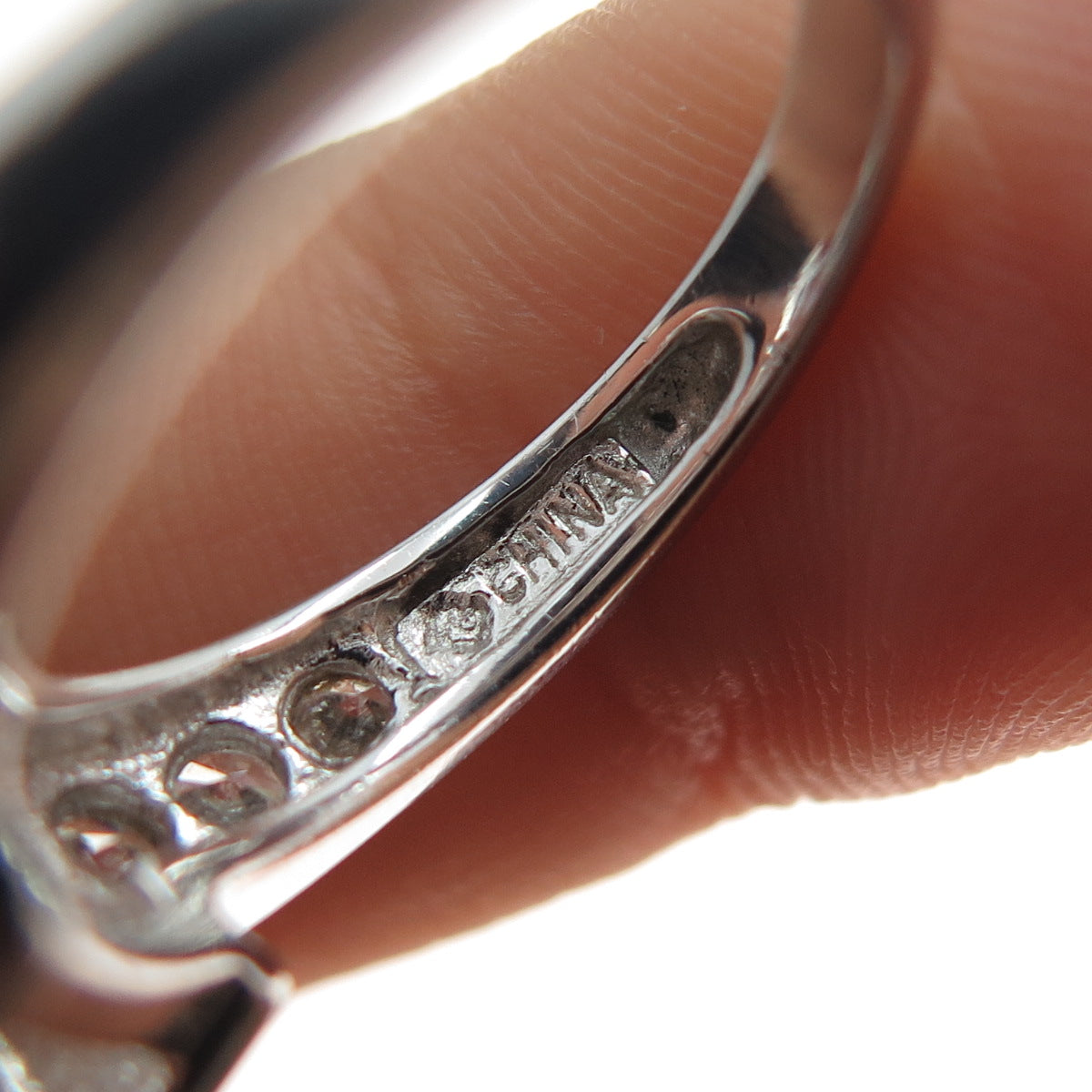 925 Sterling Silver Princess & Round-Cut C Z Engagement Ring Size 5.25