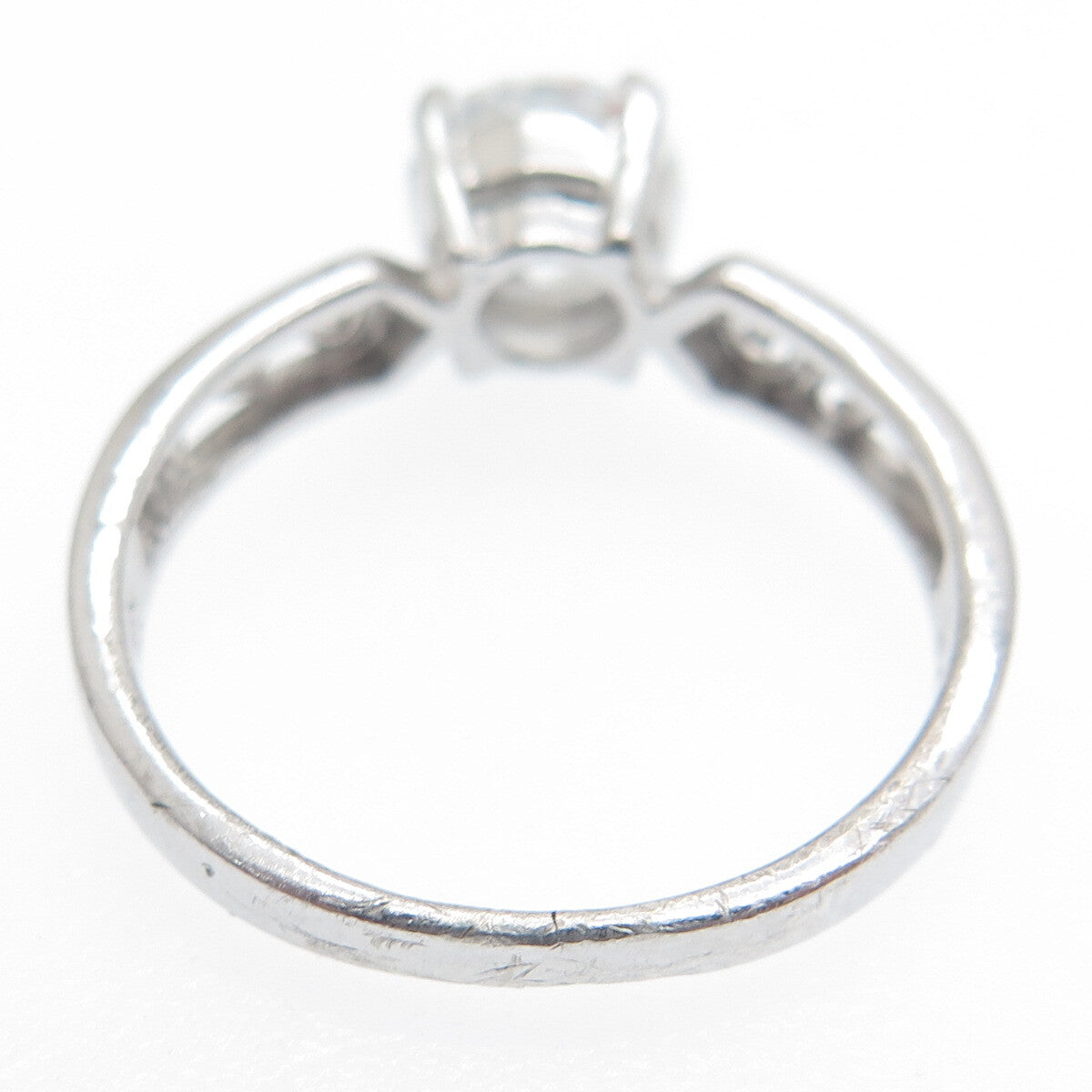 CHAPAL ZENRAY 925 Sterling Silver Round-Cut C Z Engagement Ring Size 7
