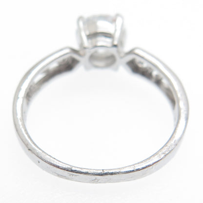 CHAPAL ZENRAY 925 Sterling Silver Round-Cut C Z Engagement Ring Size 7
