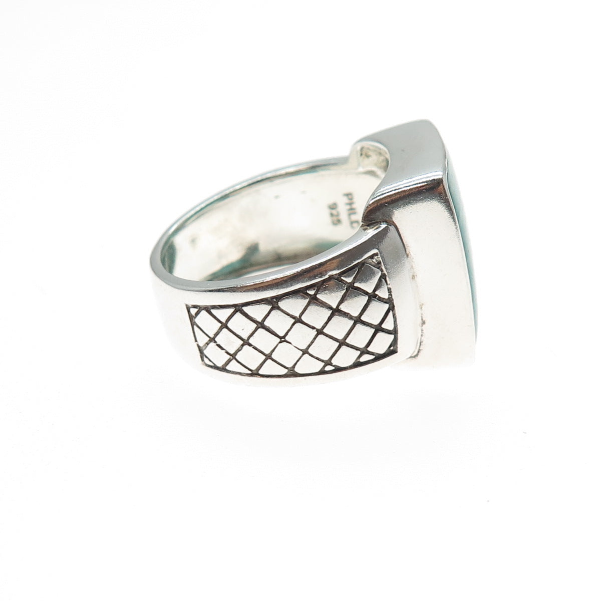 PHLD PlayHardLookDope 925 Sterling Silver Real Amazonite Ring Size 10.5