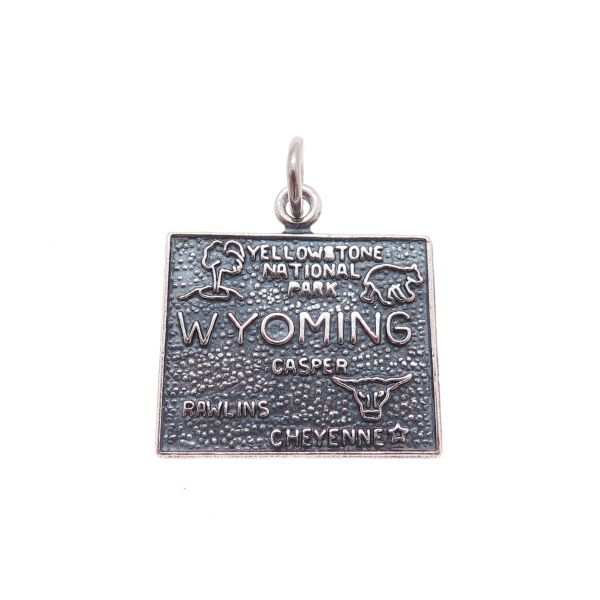 FRENCH & FRANKLIN Sterling Silver Vintage Wyoming Oxidized Minimalist Pendant