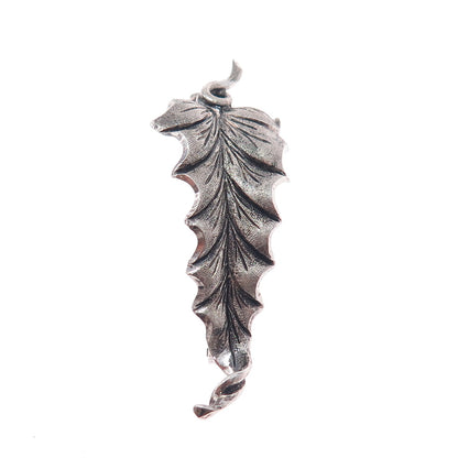 800 Silver Vintage Floral Leaf Oxidized Pin Brooch