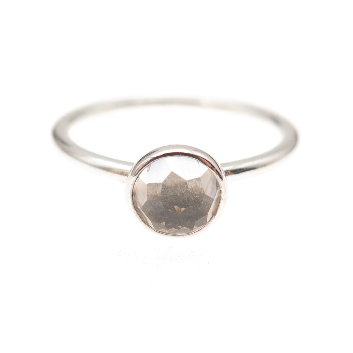 Pandora 925 Sterling Silver Clear Crystal April Birthstone Droplet Ring Size 7