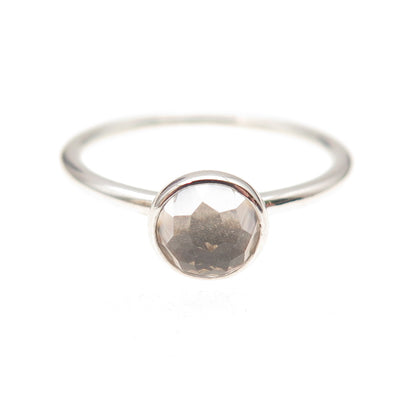 Pandora 925 Sterling Silver Clear Crystal April Birthstone Droplet Ring Size 7