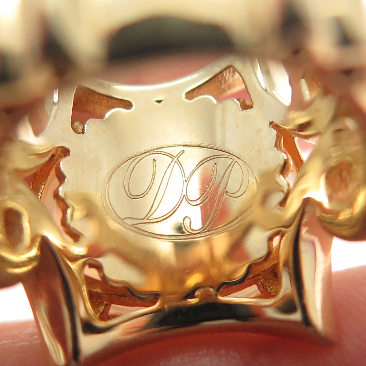 DALLAS PRINCE 925 Sterling Silver Gold Plated Real Cabochon Opal Ring Size 5.5