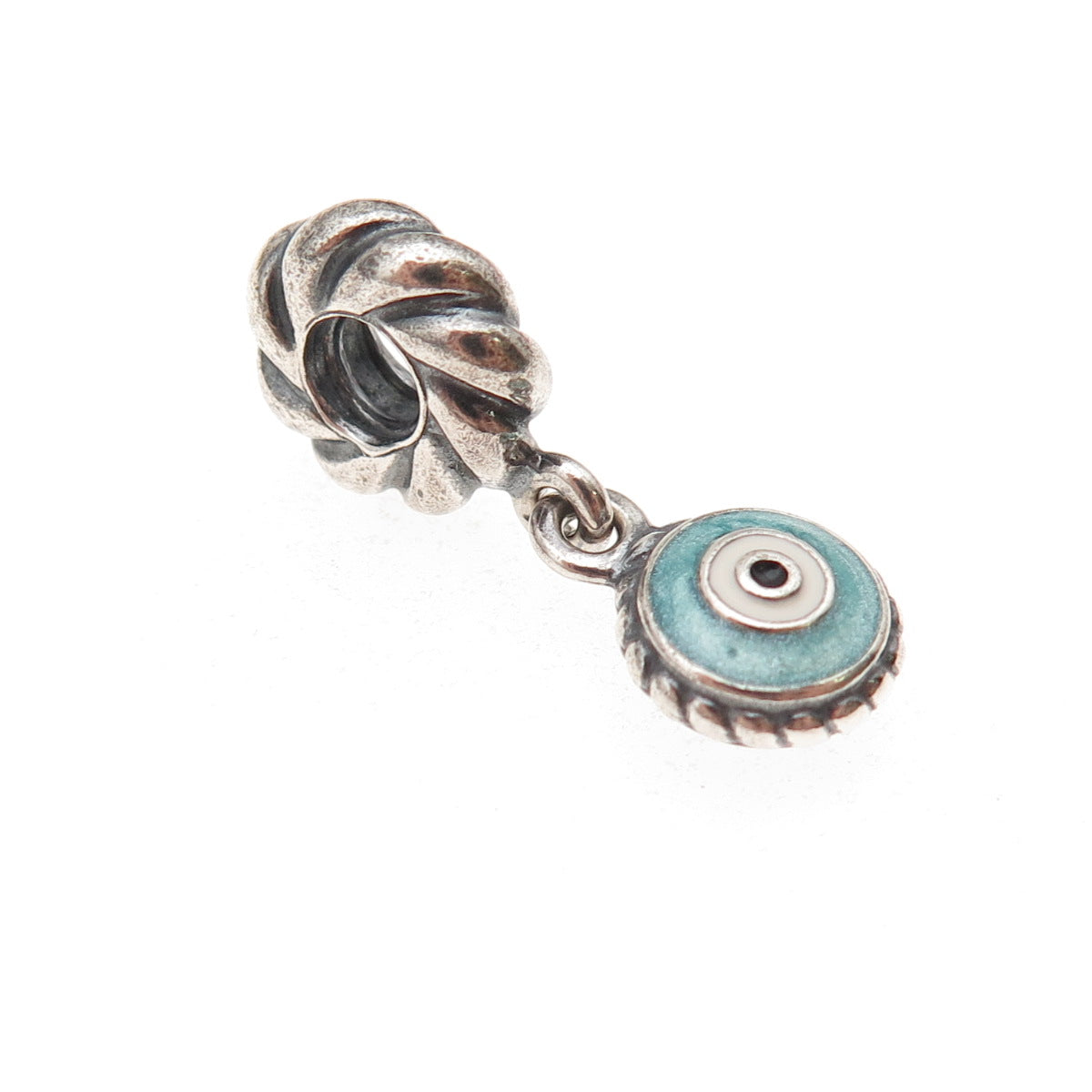 Pandora 925 Sterling Silver Enamel Evil Eye Dangle Charm