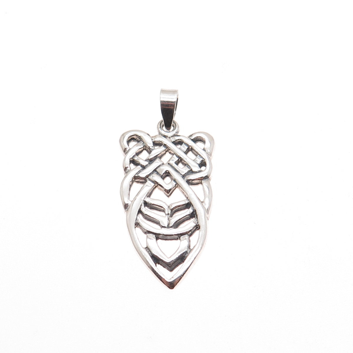 925 Sterling Silver Vintage Celtic Knot Oxidized Charm Pendant