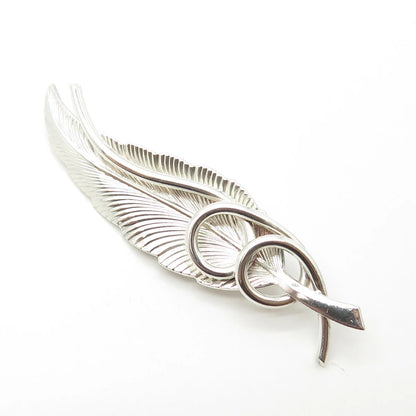 925 Sterling Silver Vintage BEAU Leaf Pin Brooch