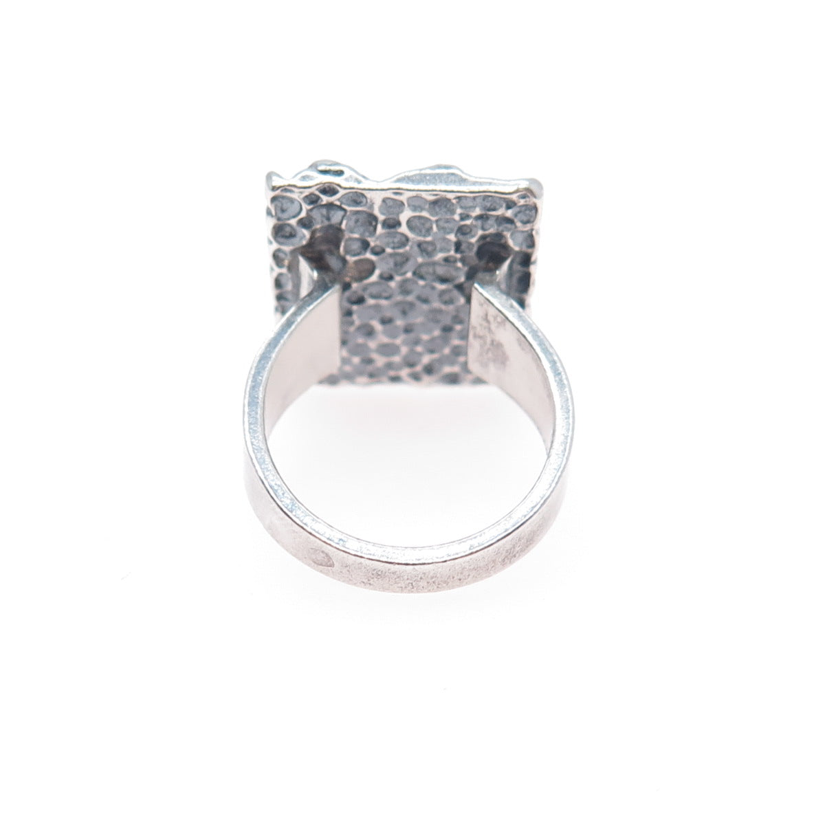 925 Sterling Silver Vintage Israel Modernist Oxidized Ring Size 5.75