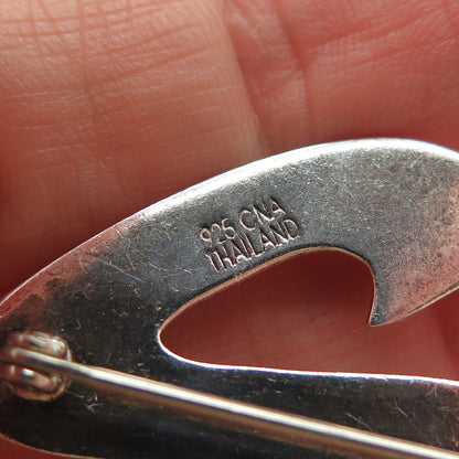 CNA PRANDA 925 Sterling Silver Vintage Number 2 / Letter Z Modernist Pin Brooch