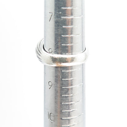 925 Sterling Silver Vintage PPK Modernist Ribbed Dome Ring Size 8.25