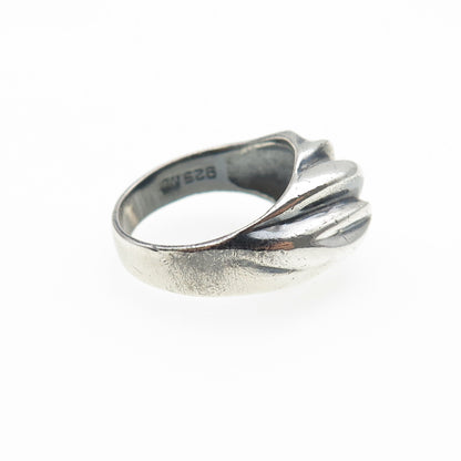 CHAPAL ZENRAY 925 Sterling Silver Vintage Modernist Oxidized Ring Size 5.75