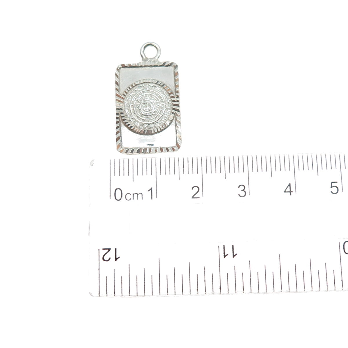 925 Sterling Silver Vintage Mexico Mayan Calendar Mini Charm Pendant