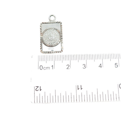 925 Sterling Silver Vintage Mexico Mayan Calendar Mini Charm Pendant