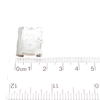 CHIM 925 Sterling Silver Vintage Holy Bible Locket Minimalist Charm Pendant