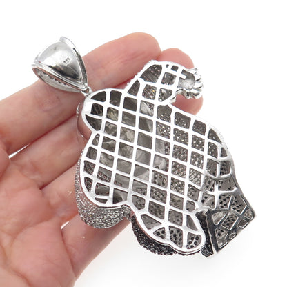 925 Sterling Black & White C Z Peter Griffin Family Guy Heavy 92.0g Pendant