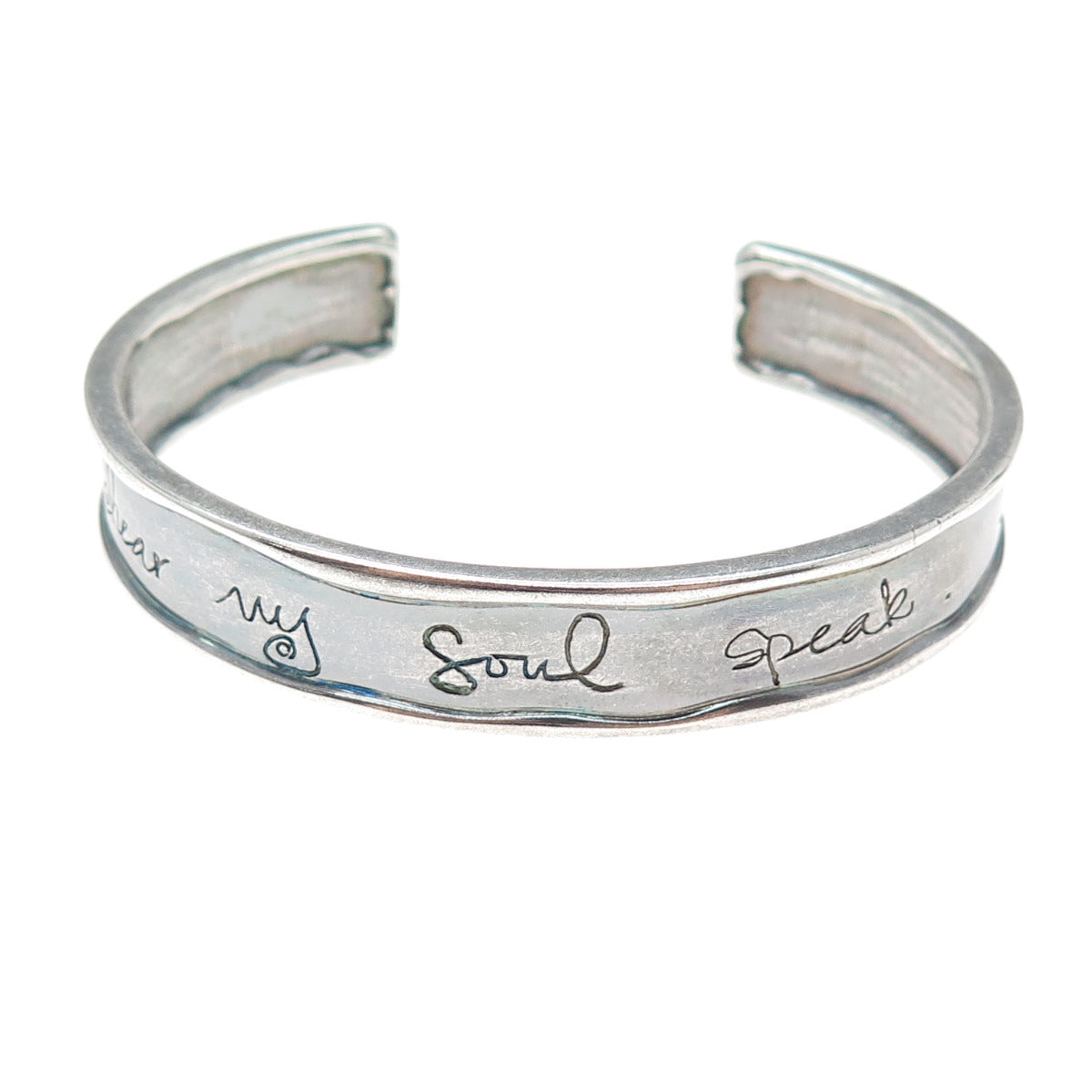 SHAWN KILLINGER & MILOR Sterling Silver Vintage Hear My Soul Speak Bracelet 6.5"