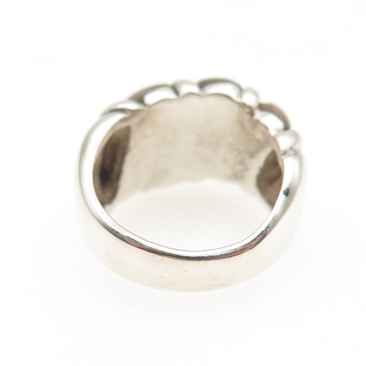 KABANA 925 Sterling Silver Vintage Real MOP Modernist Ring Size 5