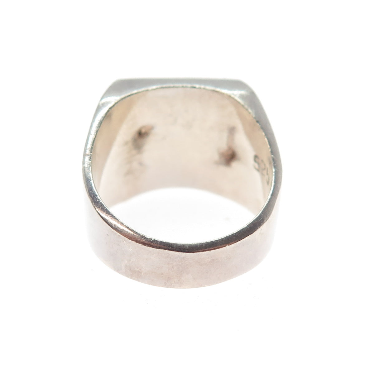 925 Sterling Silver Vintage Southwestern Real Bisbee Turquoise Ring Size 8.25