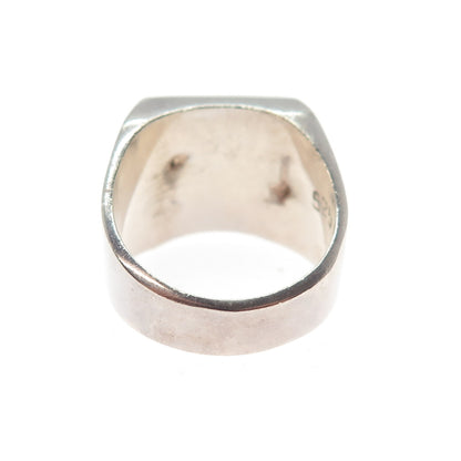 925 Sterling Silver Vintage Southwestern Real Bisbee Turquoise Ring Size 8.25