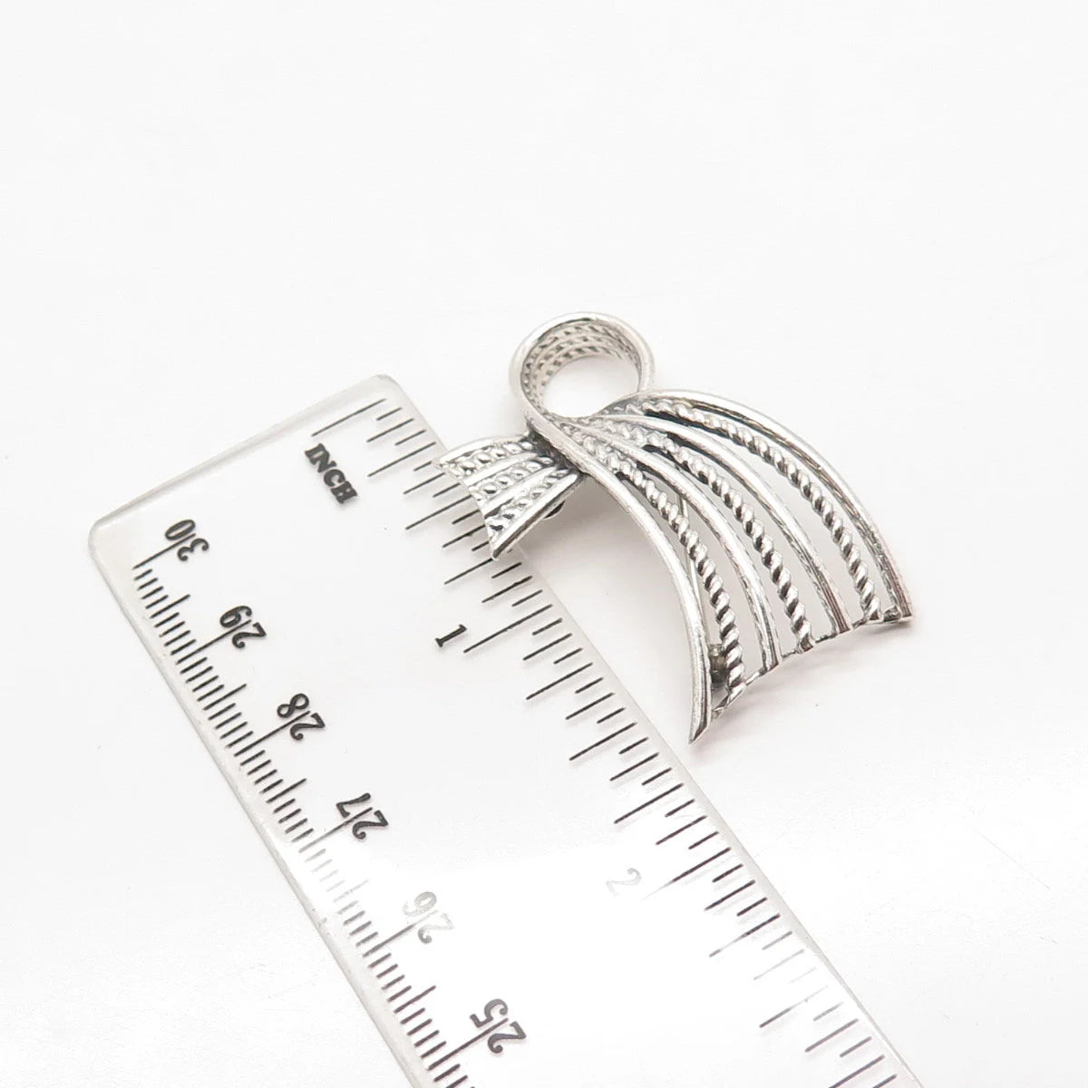 925 Sterling Silver Vintage Danecraft Ribbon Pin Brooch