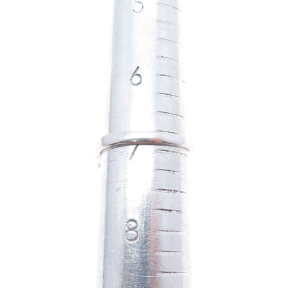 925 Sterling Silver Vintage Lab-Created Sapphire & C Z Ring Size 7