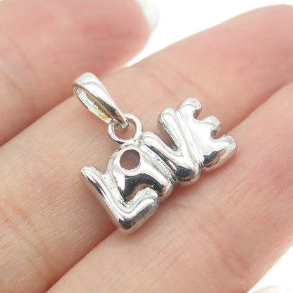 925 Sterling Silver Vintage "LOVE" Minimalist Charm Pendant