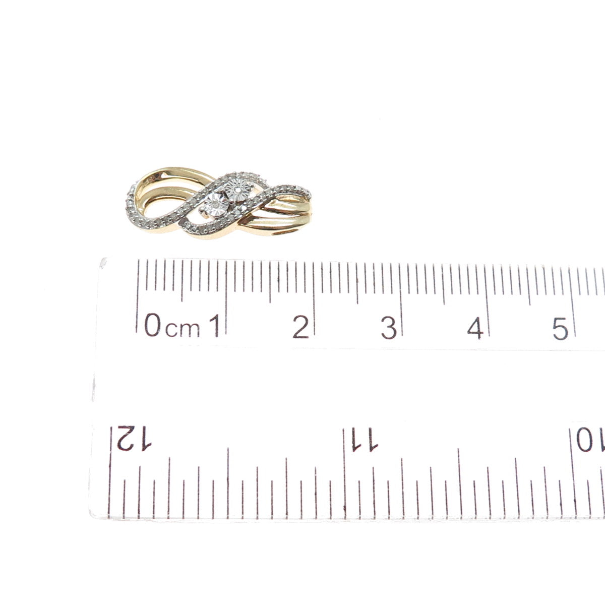 JANE SEYMOUR 925 Sterling Silver Gold Plated Real Diamond Mini Slide Pendant