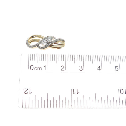 JANE SEYMOUR 925 Sterling Silver Gold Plated Real Diamond Mini Slide Pendant