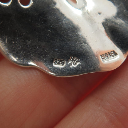 HAGIT GORALI Sterling Vintage Israel Real Pearl Floral Box Chain Necklace 28"