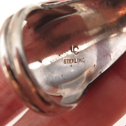 Lee Charley Navajo Old Pawn 925 Sterling Silver Vintage Feather Ring Size 8.5