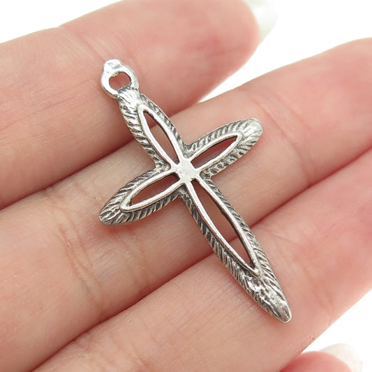 925 Sterling Silver Vintage Cross Religious Pendant