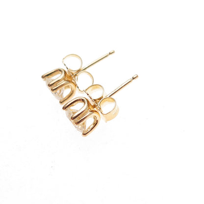 925 Sterling Silver Gold Plated Round-Cut Moissanite Stud Earrings