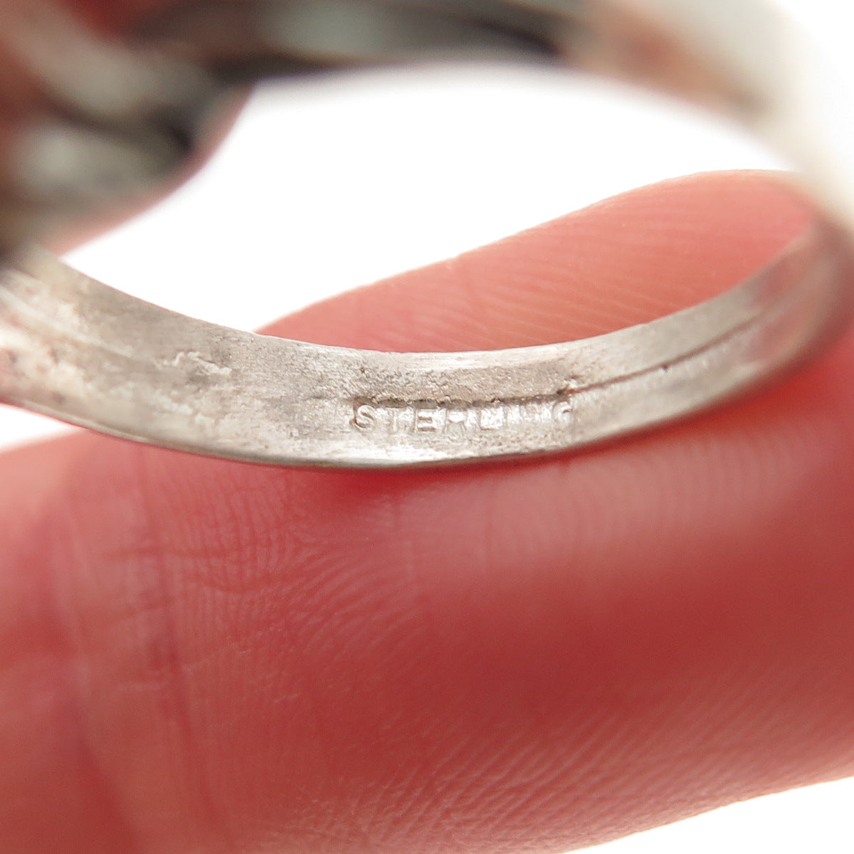 925 Sterling Silver Vintage Modernist Ring Size 7.5