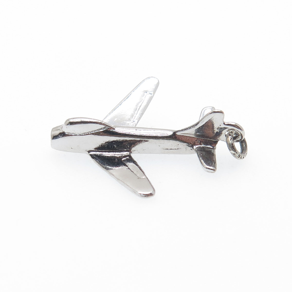 GRIFFITH & SONS CO. 925 Sterling Silver Vintage Aircraft 3D Charm Pendant