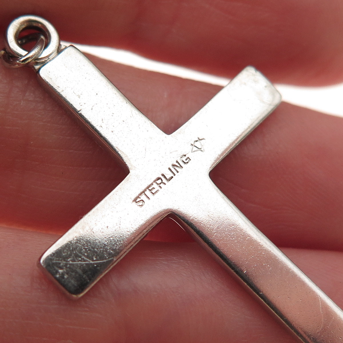 Vargas 925 Sterling Silver Antique Art Deco Heart Cross Charm Pendant