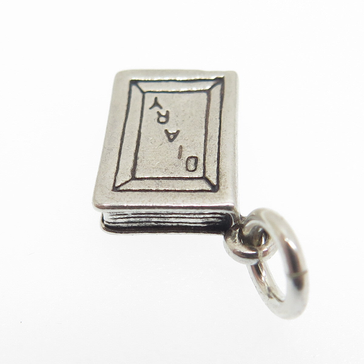 SUN WEST 925 Sterling Silver Vintage Diary Minimalist Charm Pendant