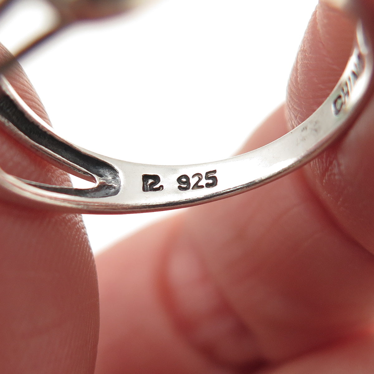 ROSS SIMONS 925 Sterling Silver Vintage Real Blue Topaz Oxidized Ring Size 8